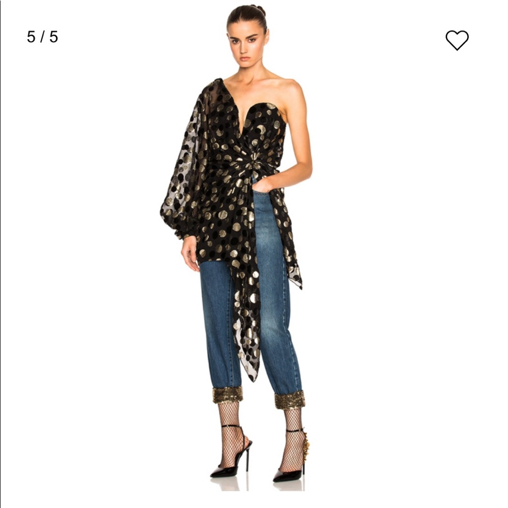 Saint Laurent SEQUIN EMBELLISHED BAGGY Jeans